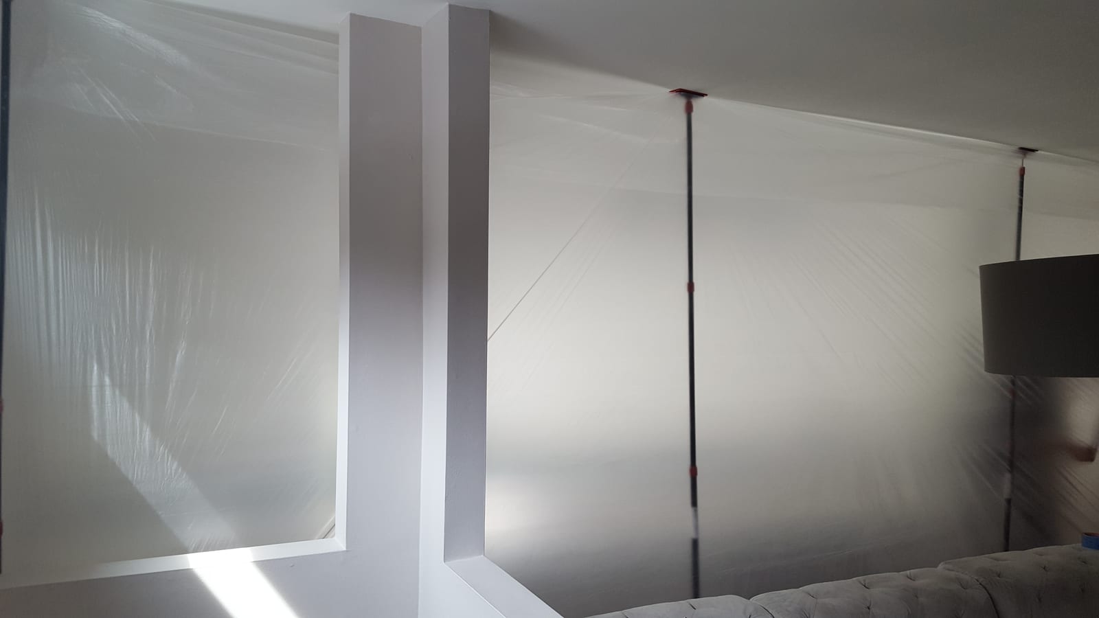 IICRC S520-compliant mold containment with poly sheeting and zippered access
