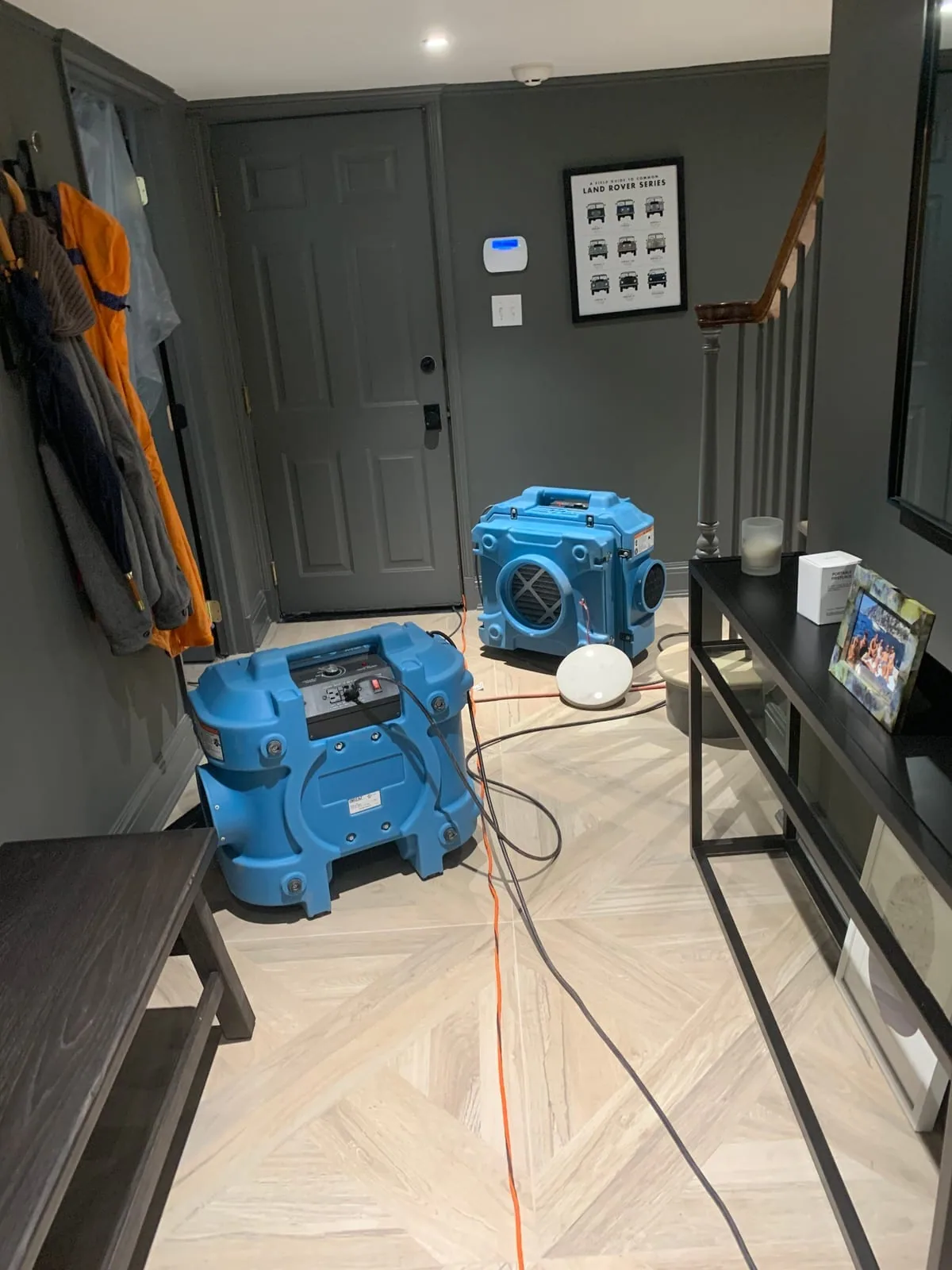 Basement cleanup and odor removal after a sewer backup flood in a Westchester County home
