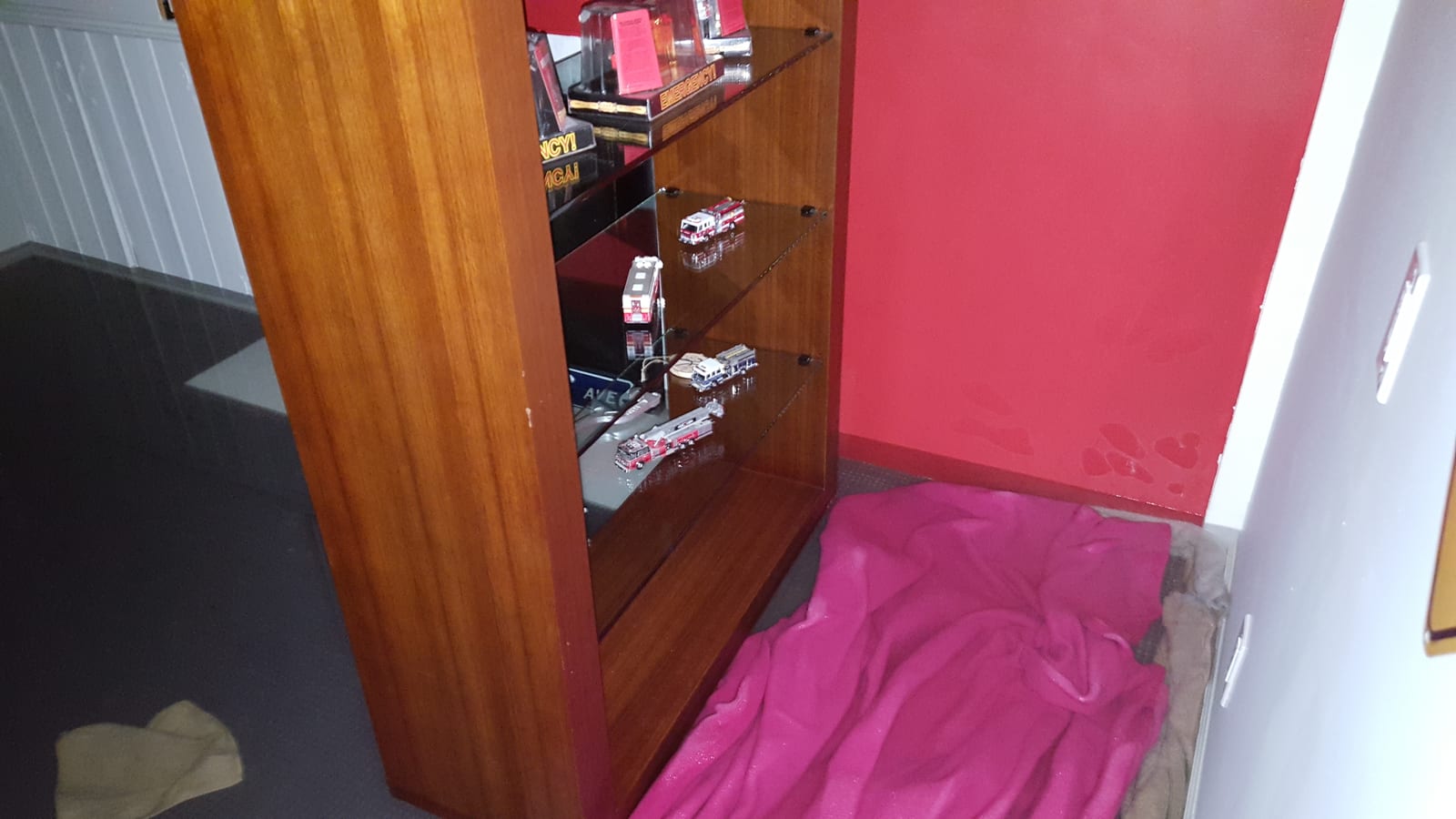 Flooded basement contents and furniture