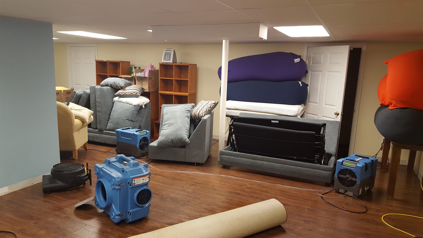 Water damage cleanup after burst pipe in Westport CT home